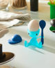 Picture of Alessi, Cico, egg cup with salt castor and spoon, blue, Stefano Giovannoni, 2000