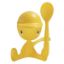Image de Alessi, Cico, coquetier avec salière et cuillère, jaune, Stefano Giovannoni, 2000