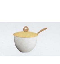 Picture of Guzzini, Feeling sugar bowl with spoon, white and yellow, by  Queensberry Hunt Levien