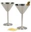 Afbeeldingen van Danesco, "Martini for two" 2 cocktailglazen met olijf-vorkjes, roestvrij staal, Steel-function of Scandinavia 