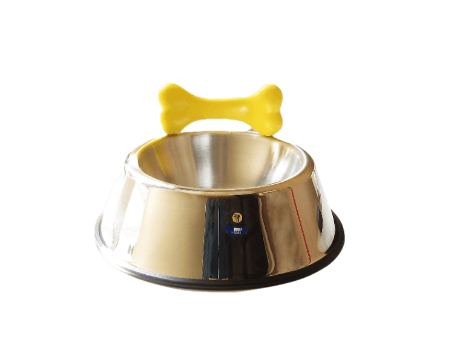 Picture of SKS Design, Doggy's Dinner dog bowl, steel and yellow resin, Abels