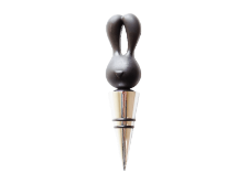 Picture of SKS Design, Bottle Bunny bottle stopper, steel and black resin, J. Hansen and F. Person